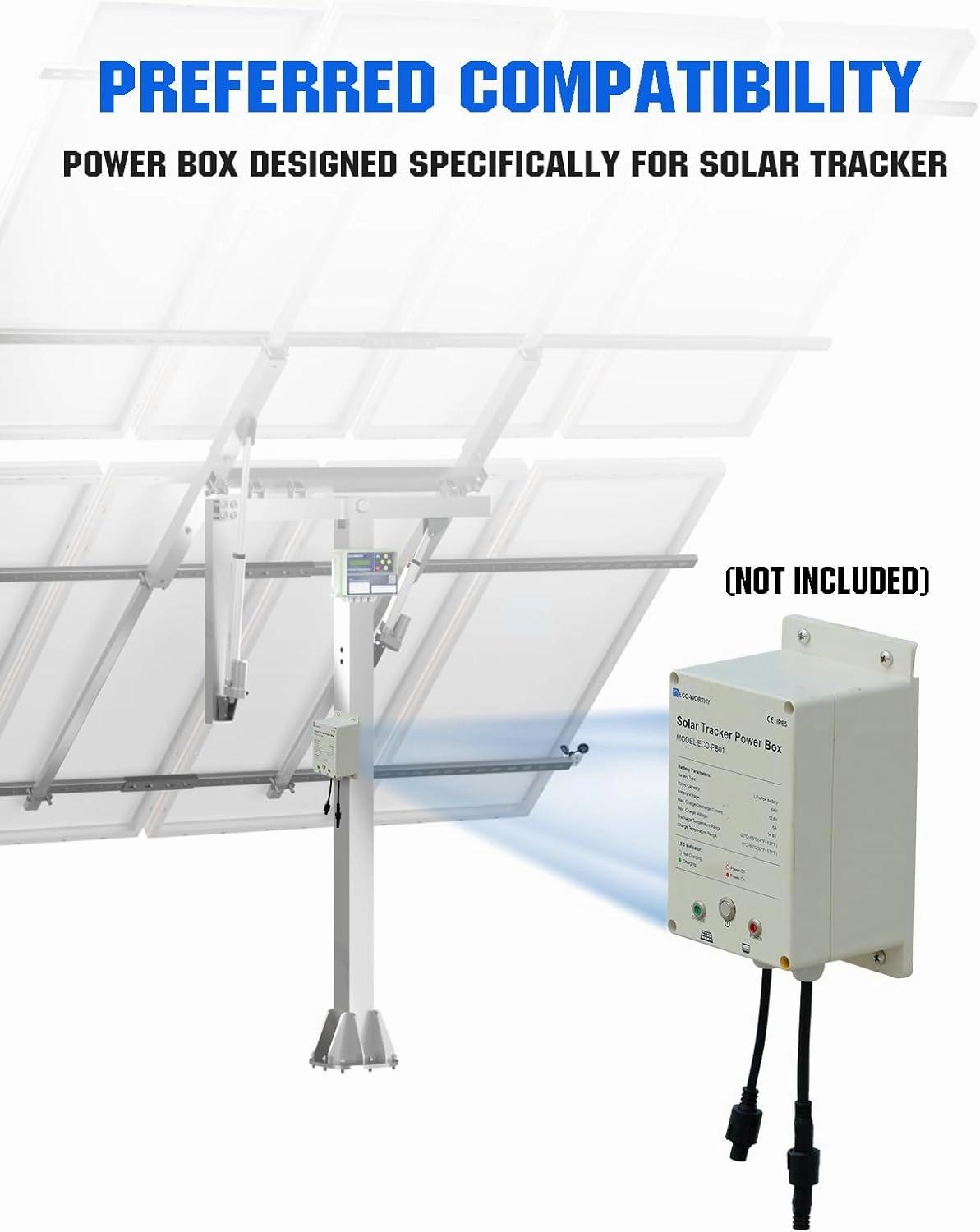ECO-WORTHY Solar Panel Dual Axis Tracking System (Expanded Version Increase 40% Power) with Tracker Controller,for 10PCS 100W/8PCS 200W/4PCS 400W,High Stability, Multi-Angle Adjustment, for Yard/Farm