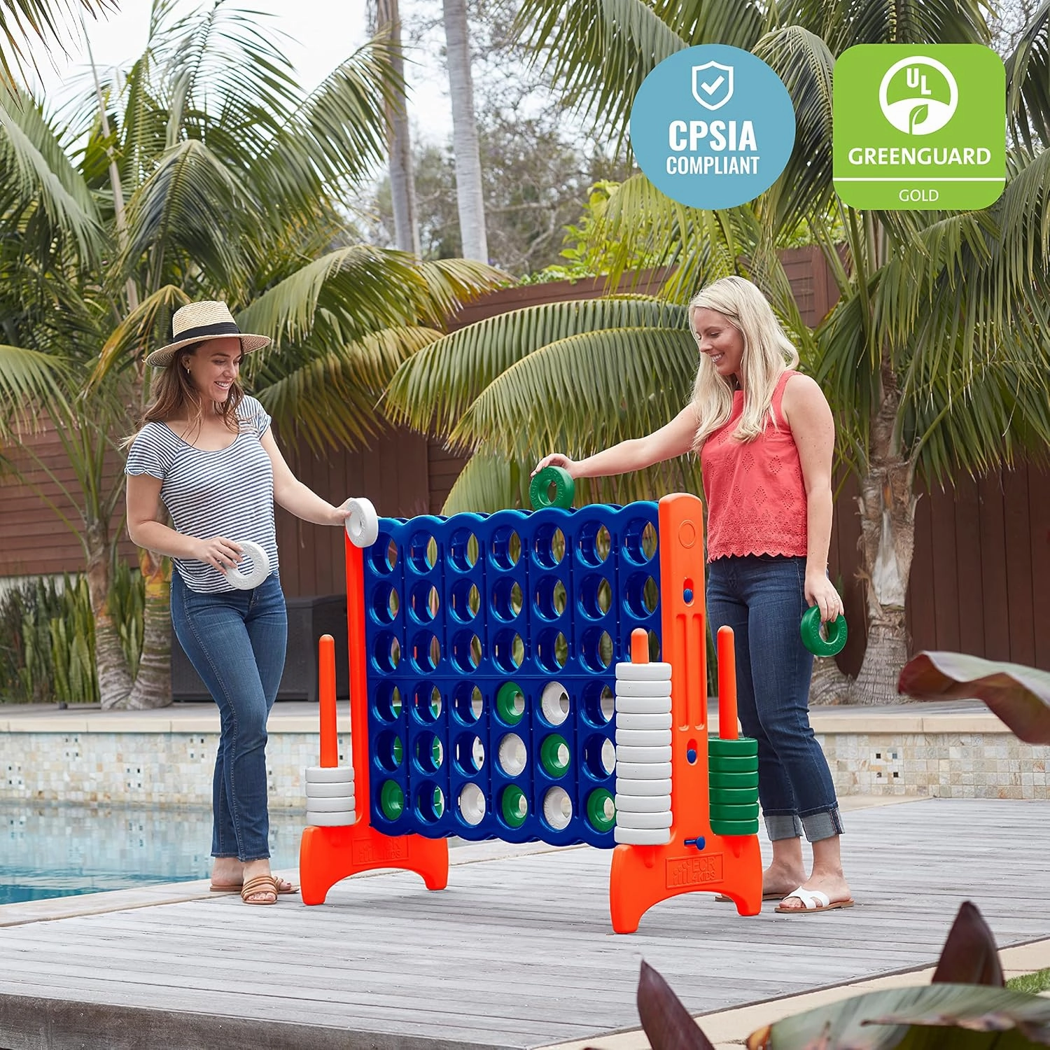 ECR4Kids Jumbo 4-to-Score, Giant Game, Blue/Orange, 1