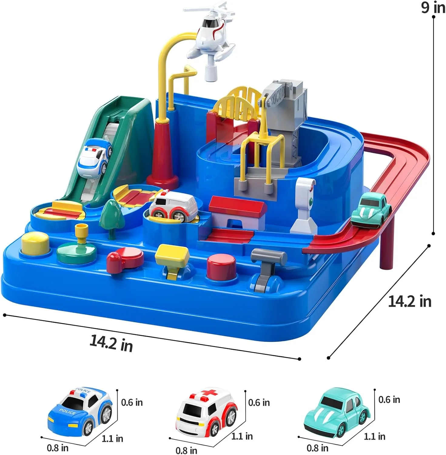 Educational Race Track Car Toys for 3-8 Year Old Boys and Girls - City Rescue Cars for Toddlers 2-4 Years - Fun Christmas and Birthday Gifts