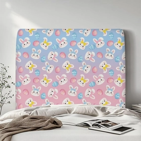 Elastic Bed Headboard Protector Cute Headboard Cover Twin Stretchable Fabric Headboard Slipcover for Dorm Room Bunny Easy to Clean Dustproof Headboard Cover for Girls