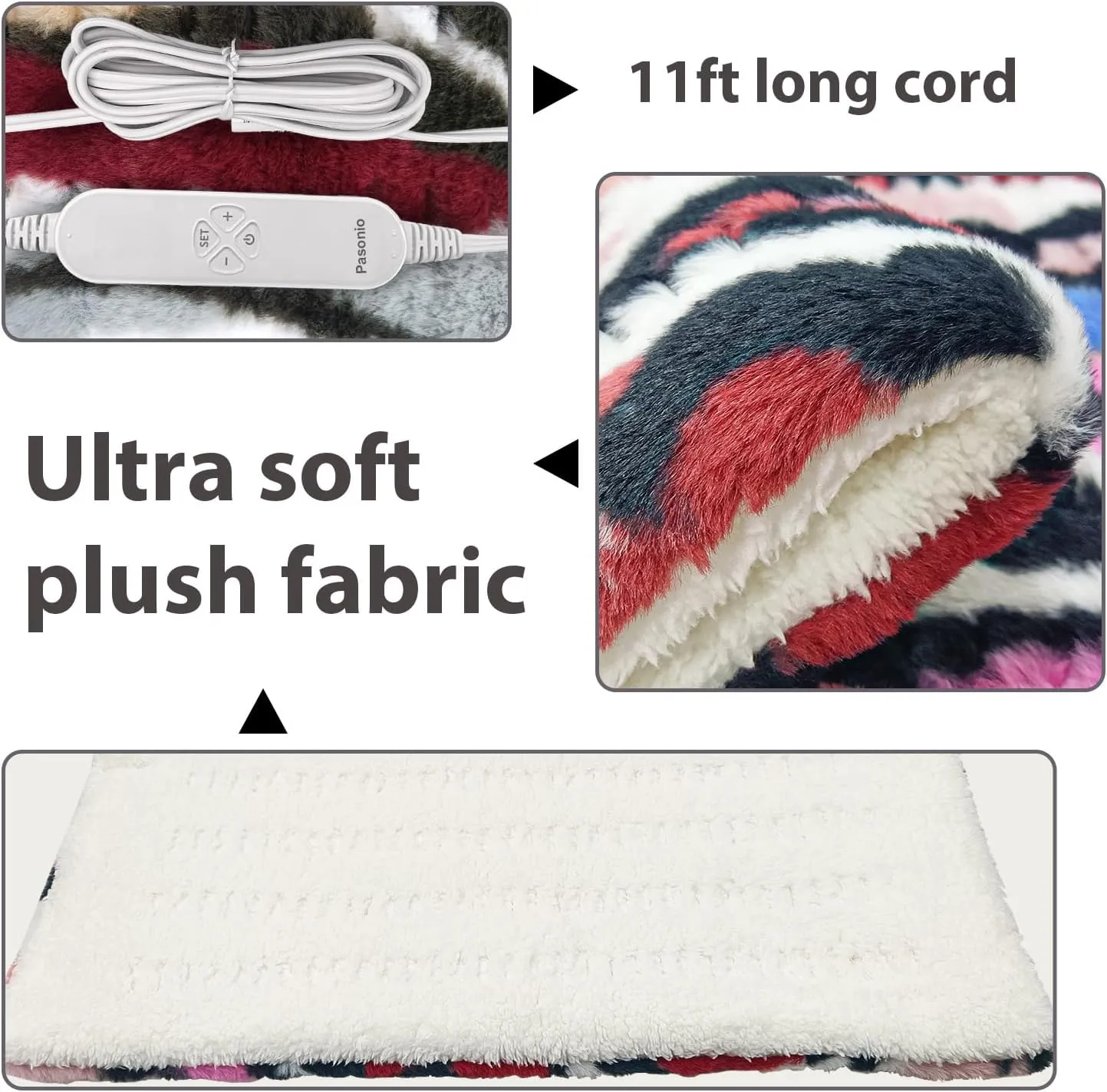 Electric Heating Pad for Back Pain Relief and Shoulder/Neck/Knee/Leg Cramps - 12 Heating Levels- Heat Pad with Moist & Dry Heat Therapy - Hot Heated Pad - (XL 12"x24" Camouflage) - MCR