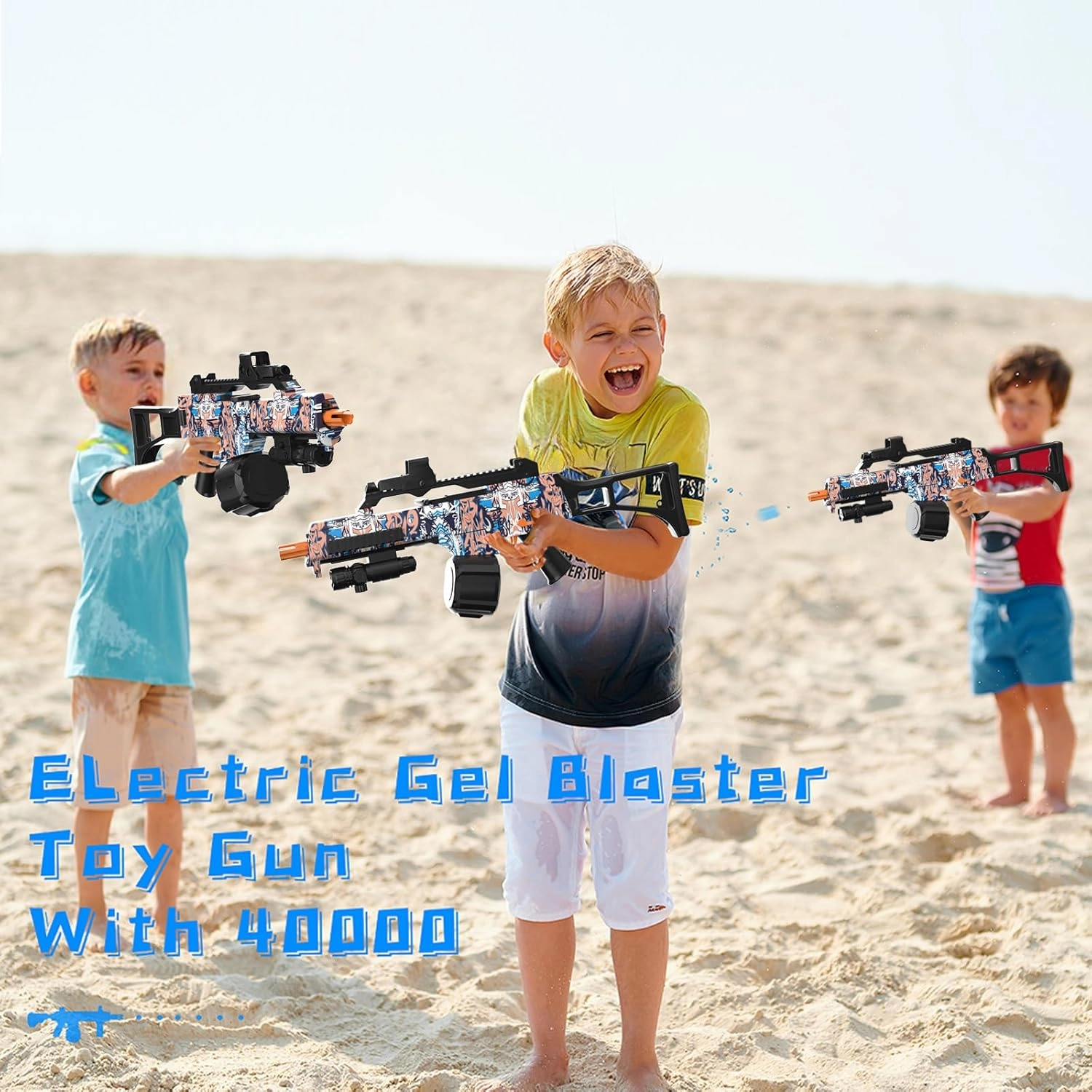 Electric Gel Ball Blaster, High Speed Automatic Splatter Ball Blaster with 45000  and Goggles, JIFTOK Rechargeable Splatter Ball Toys for Outdoor Activities Shooting Game Party Favors-Pink Blue