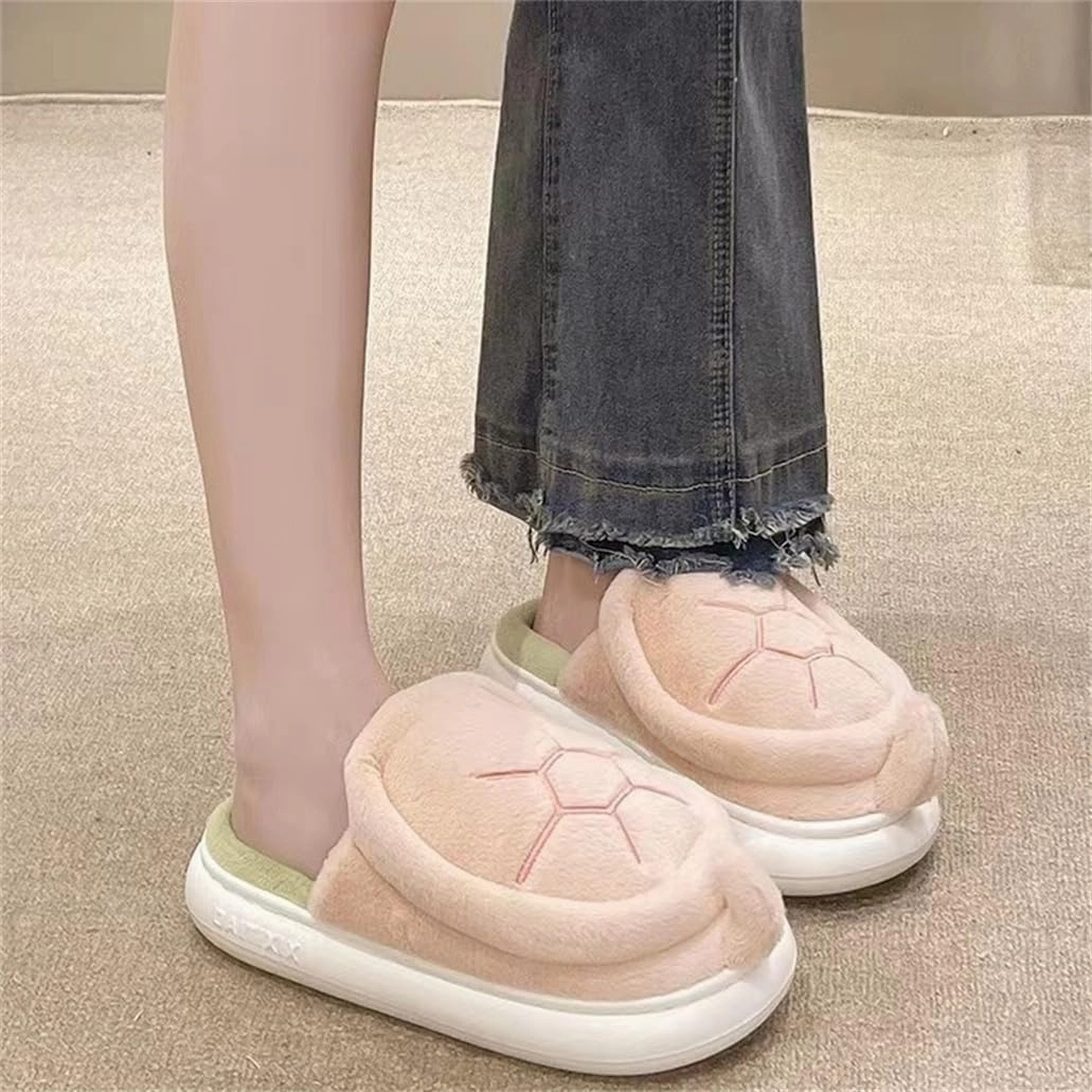 ELONEL Home Indoor and Outdoor Women's Cartoon Turtle Slippers Animal Spring, Autumn, and Winter Warm Cute Soft Plush Cotton Slippers