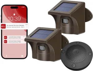 eMACROS Pro 3 Driveway Alarm with Phone App-1/2 Mile Long Range Solar Wireless Driveway Alarm,Outdoor Driveway Alarms Wireless Outside Weatherproof Motion Sensor & Detector