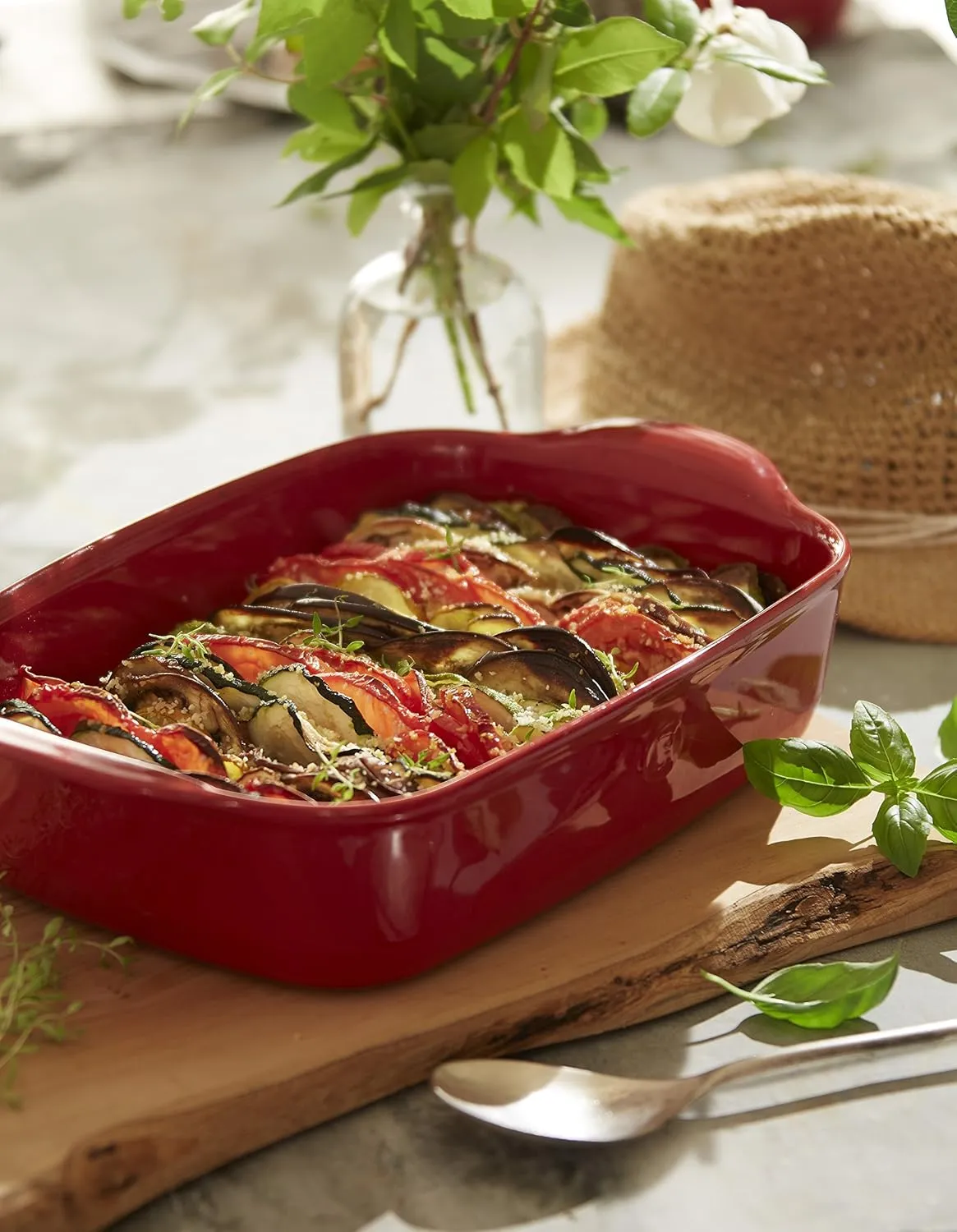 Emile Henry France Ovenware Ultime Rectangular Baking Dish, 11.4 x 7.5, Burgundy,349650