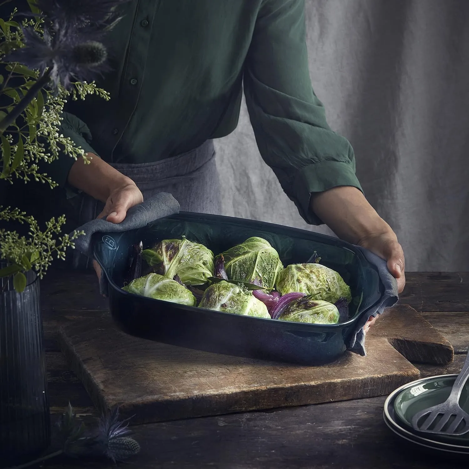 Emile Henry Ultime 8.7" x 5.75", Ocean Rectangular Baking Dish, 11.81" x 7.5" x 2.5"