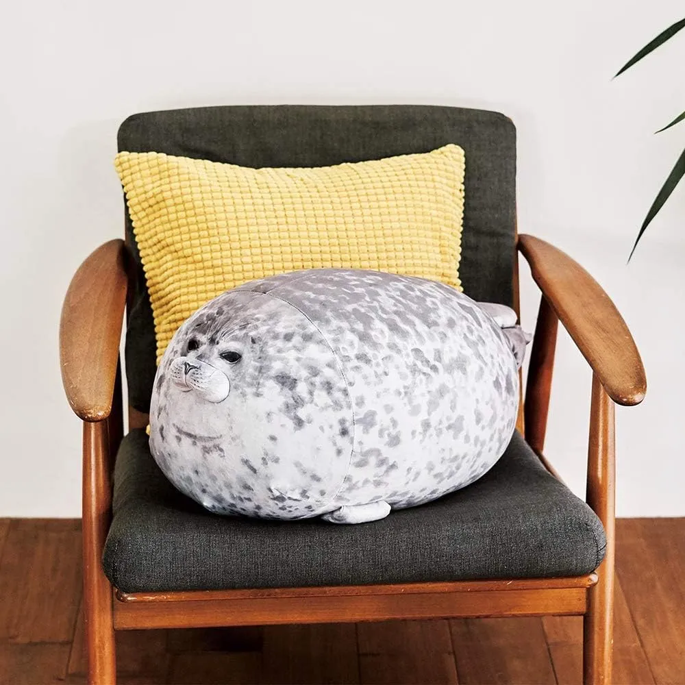 ETAOLINE Chubby Blob Seal Pillow Cute Seal Plush Toy Cotton Stuffed Animals (Medium)