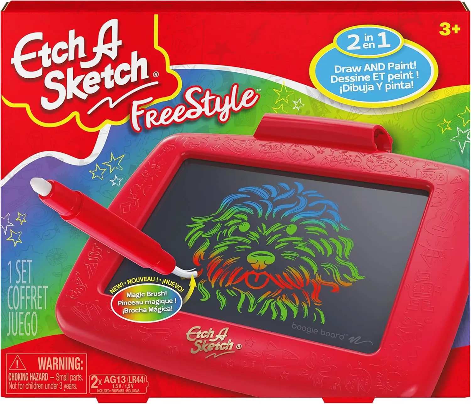 Etch A Sketch Freestyle, Drawing Tablet with 2-in-1 Stylus Pen and Paintbrush, Magic Screen, Kids Toys for Ages 3 and up