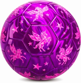 EVERICH Soccer Ball Size 2/3/4/5 for Toddlers & Kids - Shiny Unicorn Dinosaur Cute Design - Small Soccer Ball with Pump- Great Gifts for Children Girls Boys 2 3 4 5 6 7 8 9 10 11 12 Years