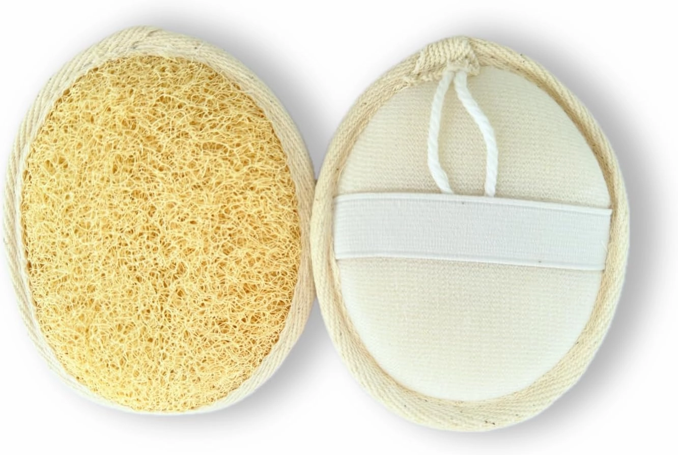 Exfoliating Loofah Sponge Pads 2 Pcs Soft Weave Facial and Body Pad, Gentle Face Exfoliator Loofah, Scrubber Bath Shower Loofah Sponge Pad, Natural Exfoliating Loofah Sponge