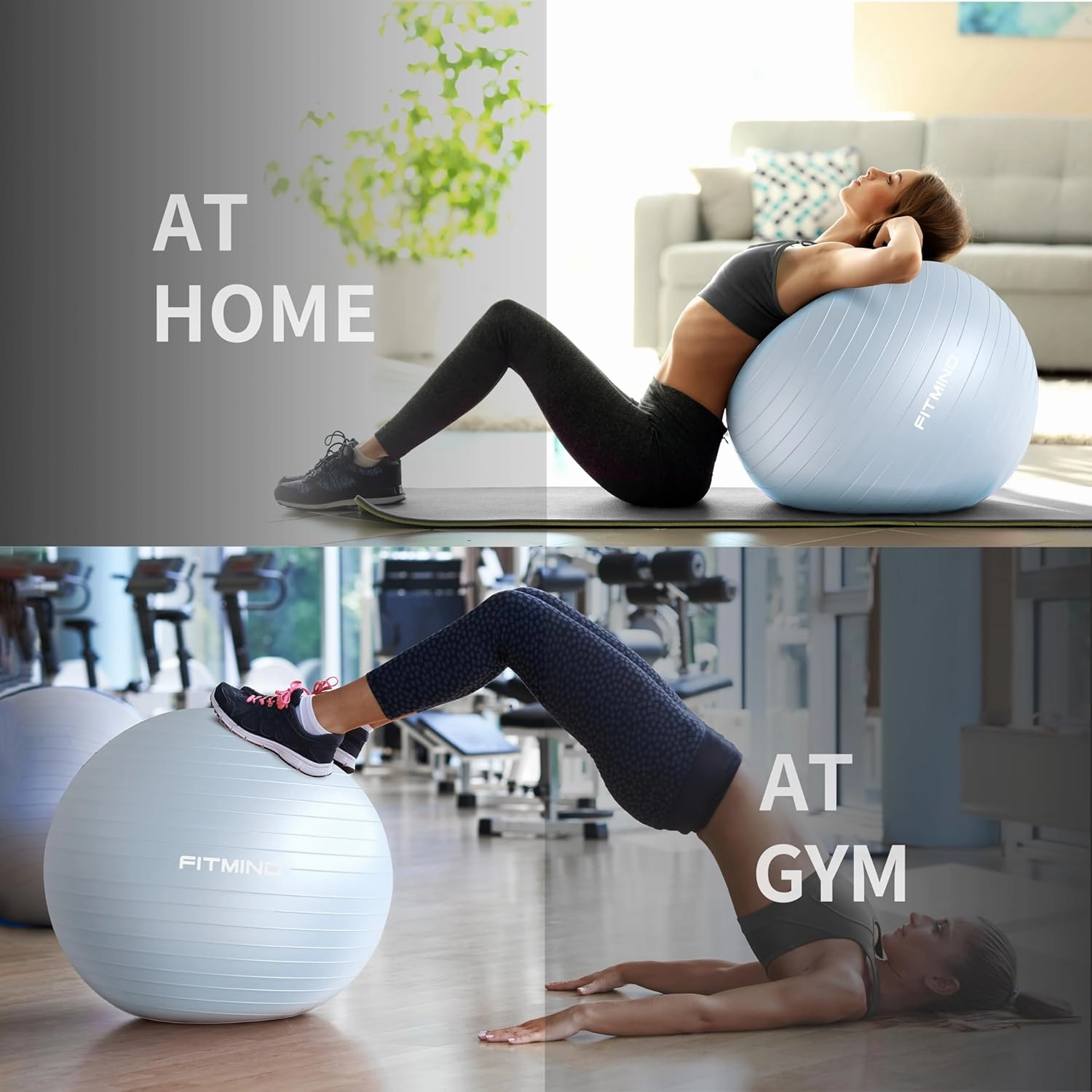 Extra Thick Exercise Ball Yoga Ball 22in/26in/30in for Workout Pregnancy Stability,Anti-Burst and Slip Resistant Swiss Ball with Pump for Yoga, Pilates, Fitness,Birthing,Physical Therapy