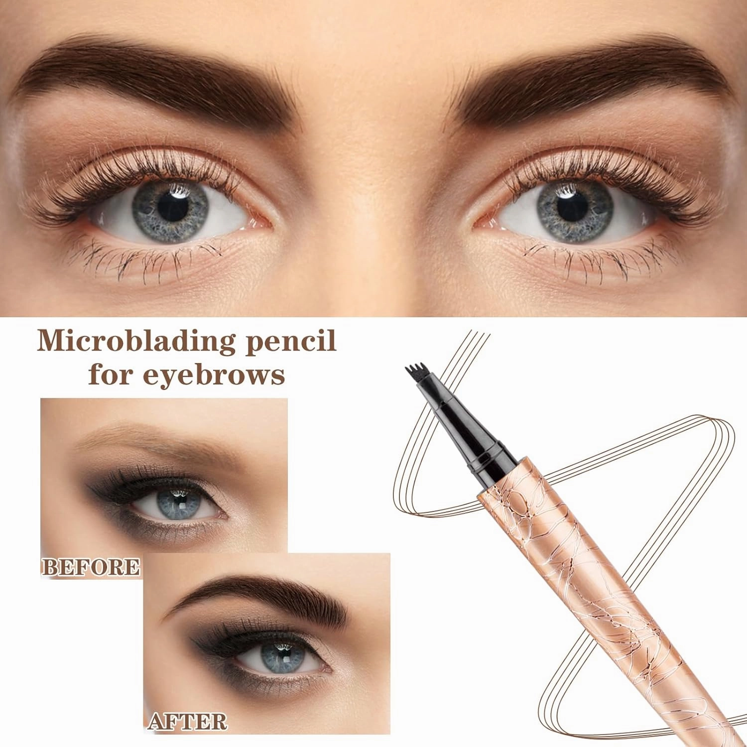 Eyebrow Pencil Dark Brown Microblade Eyebrow Pen Long Lasting Eyebrow Brush Brow Pencil Natural Eyebrow Makeup Microblading Pencil for Eyebrows Waterproof Eyebrow Pencil Brown Eyebrow Tint
