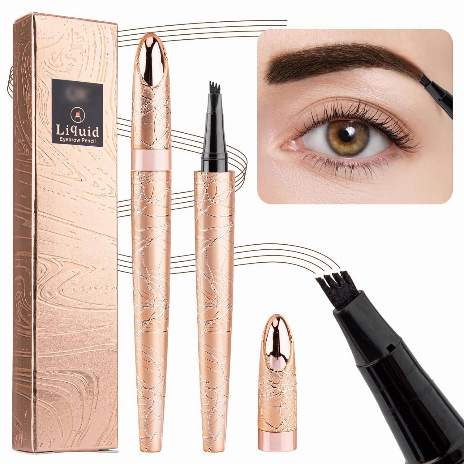 Eyebrow Pencil Dark Brown Microblade Eyebrow Pen Long Lasting Eyebrow Brush Brow Pencil Natural Eyebrow Makeup Microblading Pencil for Eyebrows Waterproof Eyebrow Pencil Brown Eyebrow Tint