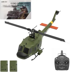 F07 UH-1 RC Helicopter for Adult, 1/34 Scale 6CH Brushless Direct-Drive Flybarless Helicopter Model with 6-Axis Gyro, 3D/6G RC Aircraft Model Toys