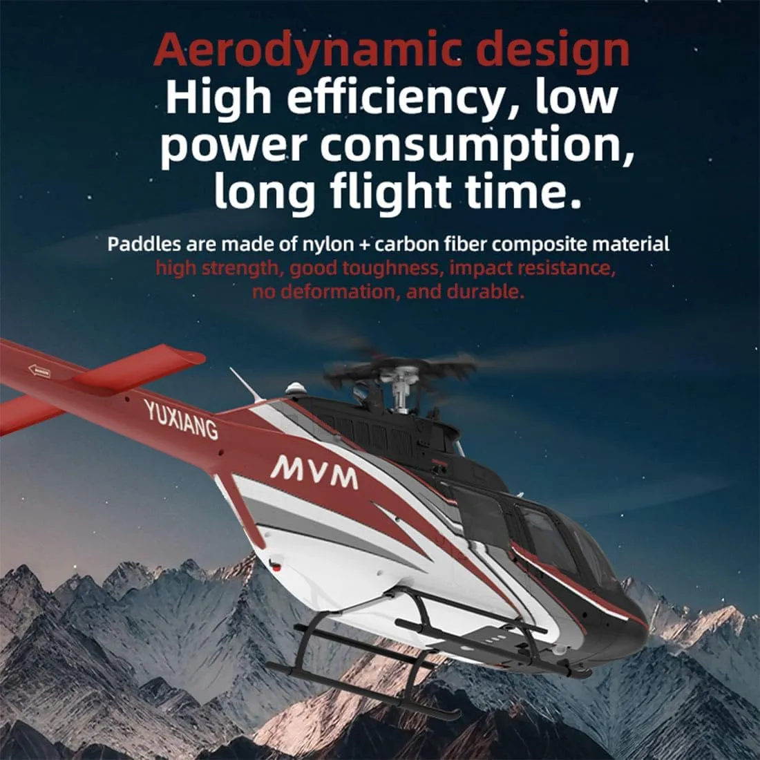 F08 Bell206 RC Helicopter for Adult Outdoor, 1/27 Scale 6CH Brushless Direct-Drive Flybarless Helicopter Model with 6-Axis Gyro, 3D/6G RC Aircraft Model Toys (2 Batteries)