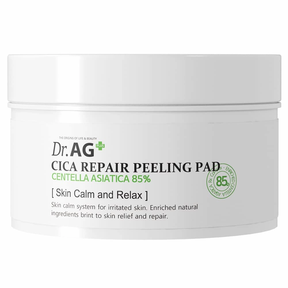 Facial Cica Repair Peeling Pad - Dr.AG Centella Asiatica Leaf Daily Soothing Pore Minimizing Deep Cleansing Moisturizing Sensitive Skin (Cica Peeling Pad 40pcs)
