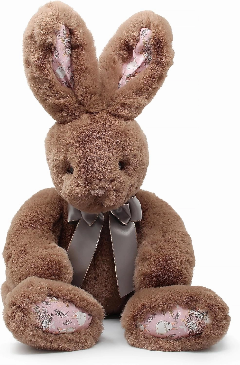 Faux-Fur 24" Cute Stuffed Animals Bunny Plush Toy for Girl,Baby,Kid (Brown)