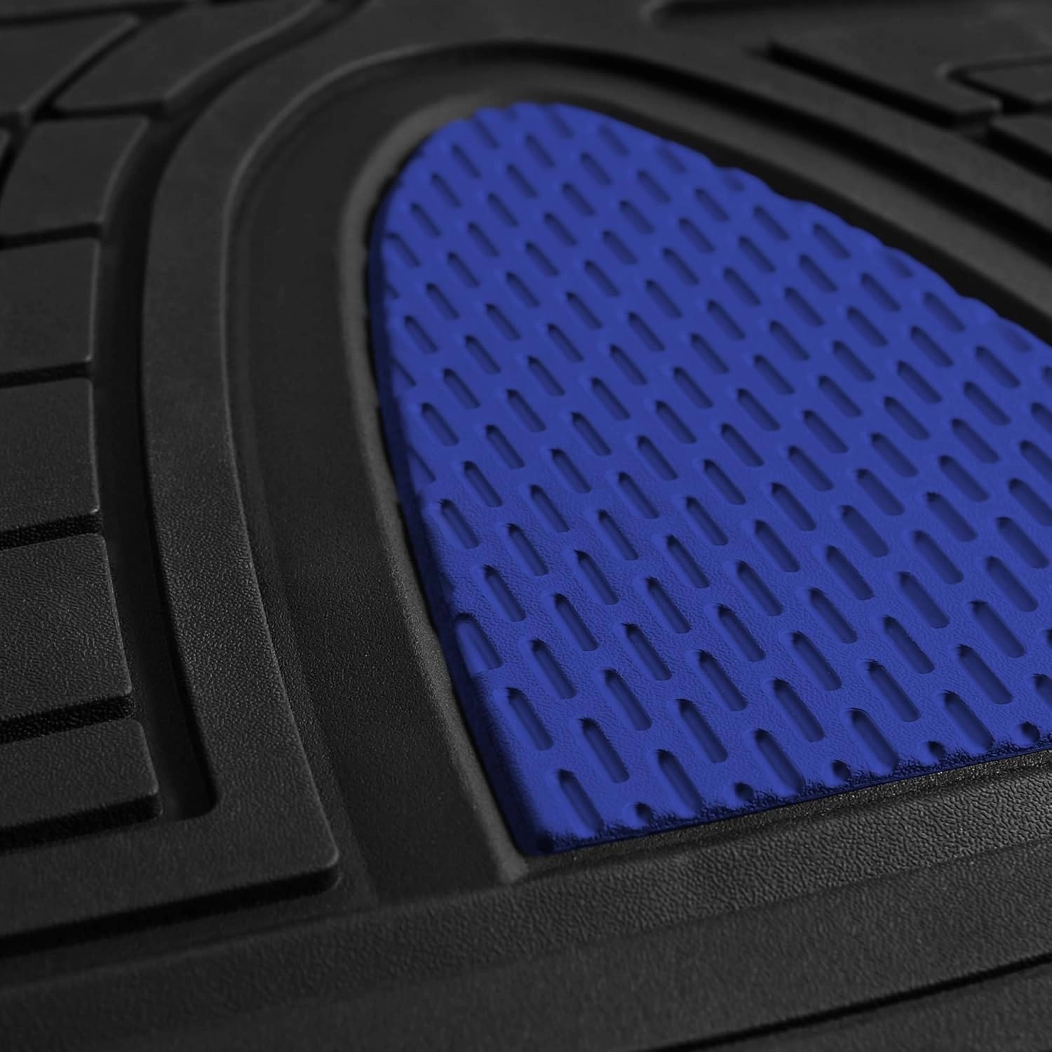 FH Group Car Floor Mats - Heavy-Duty Rubber Floor Mats for Cars, Universal Fit Full Set, Trimmable Automotive Floor Mats, Climaproof Floor Mats for Most Sedan, SUV, Truck Floor Mats Blue