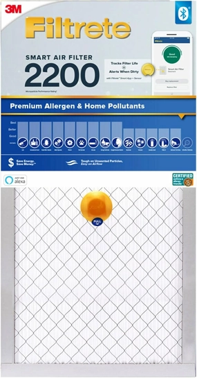 Filtrete 14x20x1 Smart Air Filter, MPR 2200 MERV 13, 1-Inch Premium Allergen & Home Pollutant Air Filters for AC and Furnace, 2 Filters