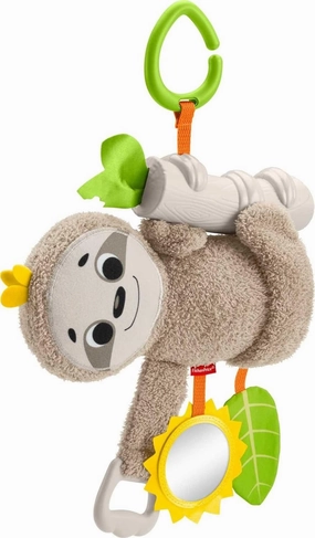 Fisher-Price Baby Toy Slow Much Fun Stroller Sloth, Travel Activity with Motion & Sensory Details for Newborns Ages 0  Months