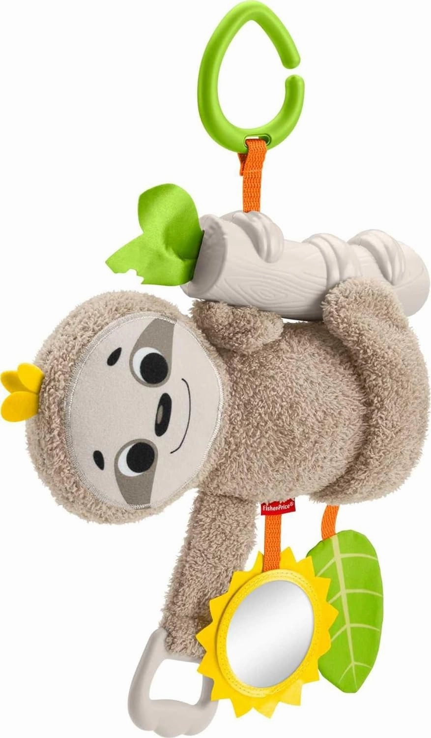 Fisher-Price Baby Toy Slow Much Fun Stroller Sloth, Travel Activity with Motion & Sensory Details for Newborns Ages 0  Months