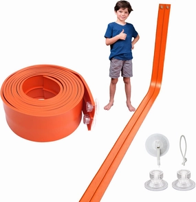 Flex Track 15 Ft Starter Set with Suction Cups Compatible with Hot Wheels and Diecast 1/64th Cars for Ages 3 & Up Green Gray Orange Classic Long Rolls Up Portable Racetrack (Orange)