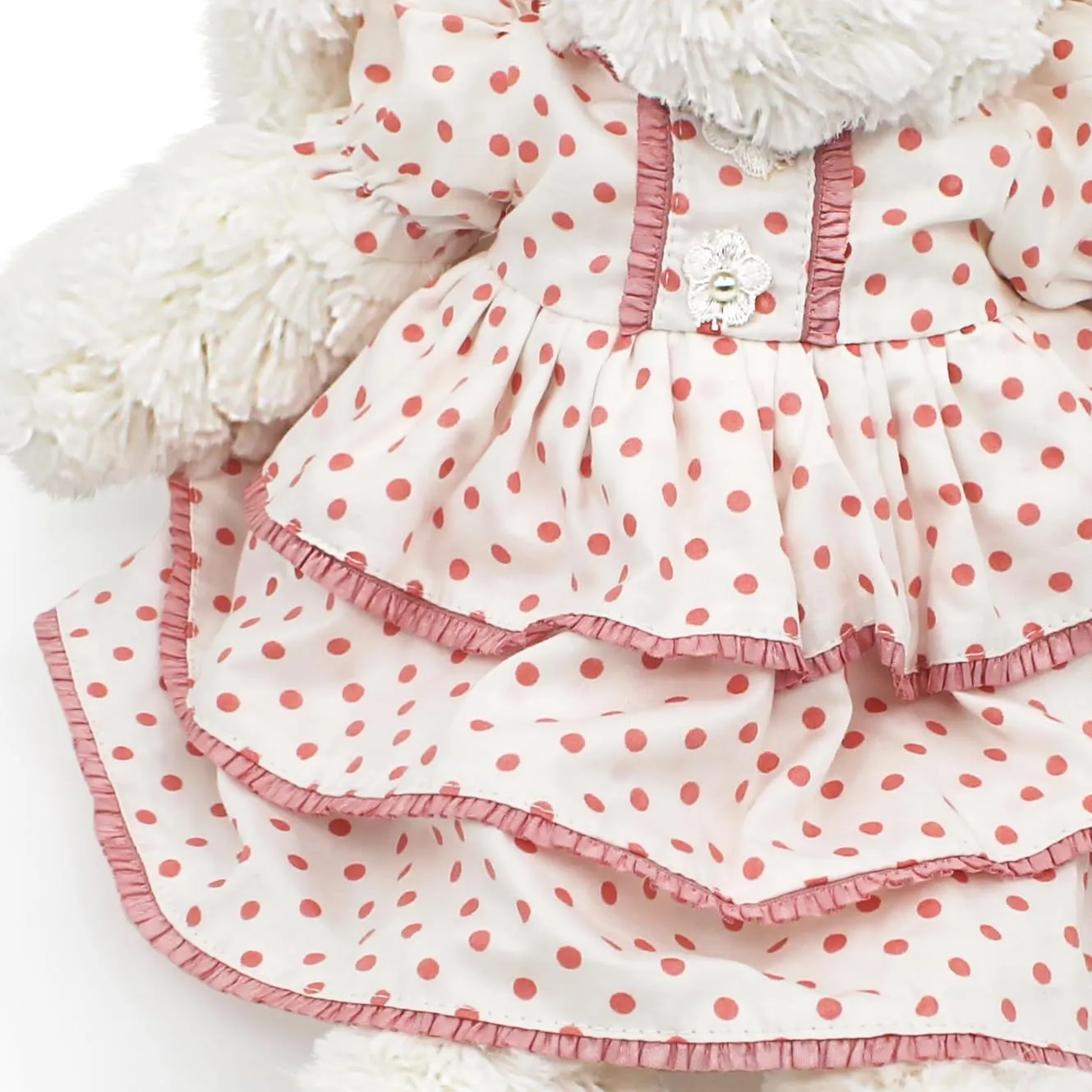 Floppy Bunny Stuffed Animals in Dress for Baby Girls Plush Toys 18 Inch (Pink Polka-dot Dress)