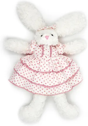 Floppy Bunny Stuffed Animals in Dress for Baby Girls Plush Toys 18 Inch (Pink Polka-dot Dress)