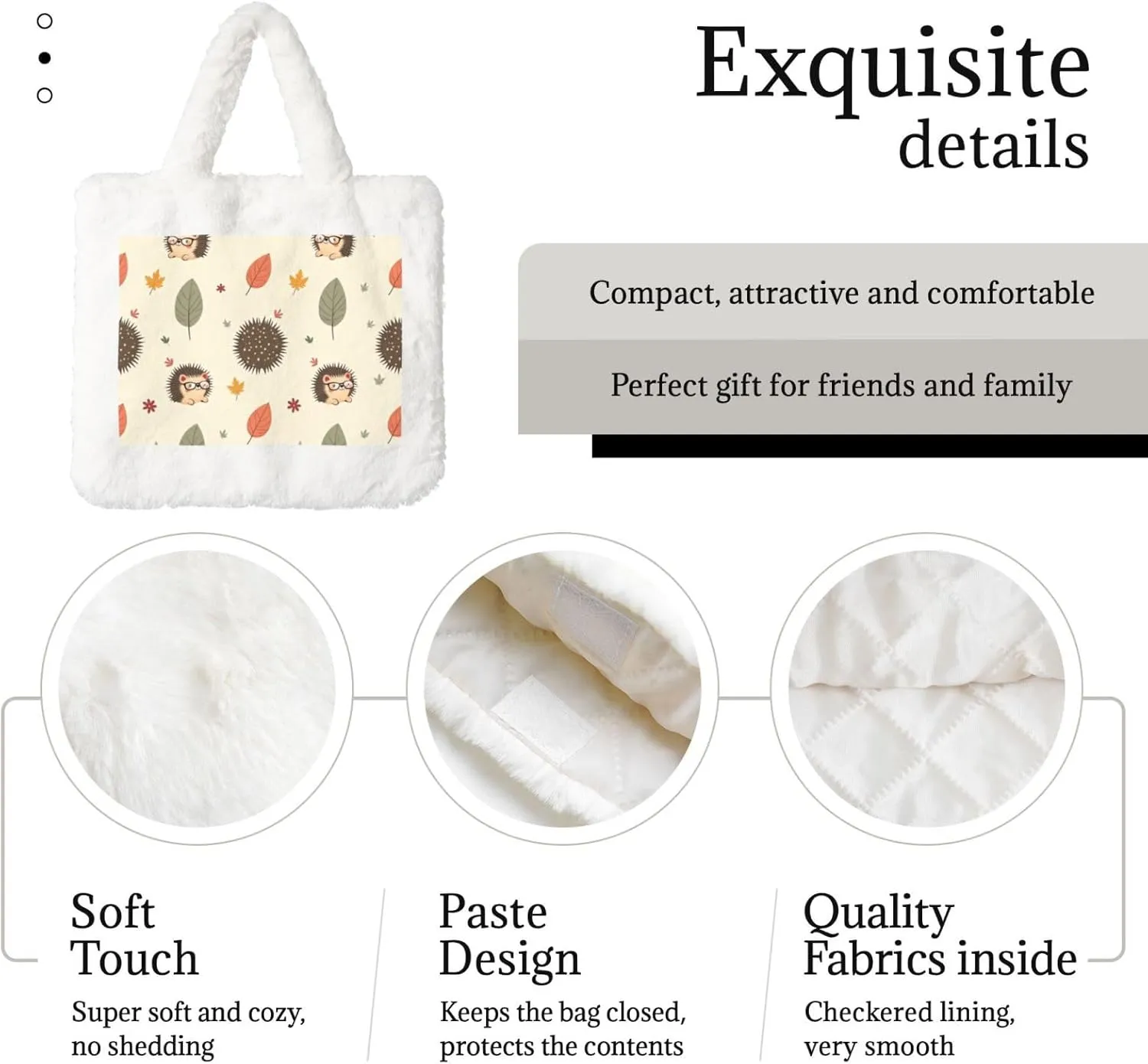 Fluffy Bag Fluffy Shoulder Bag Furry Plush Handbag Faux Fur Flower Tote Bag for Ladies Women