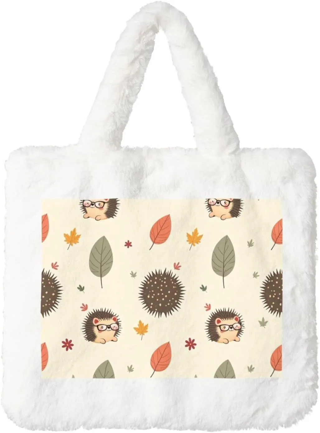 Fluffy Bag Fluffy Shoulder Bag Furry Plush Handbag Faux Fur Flower Tote Bag for Ladies Women