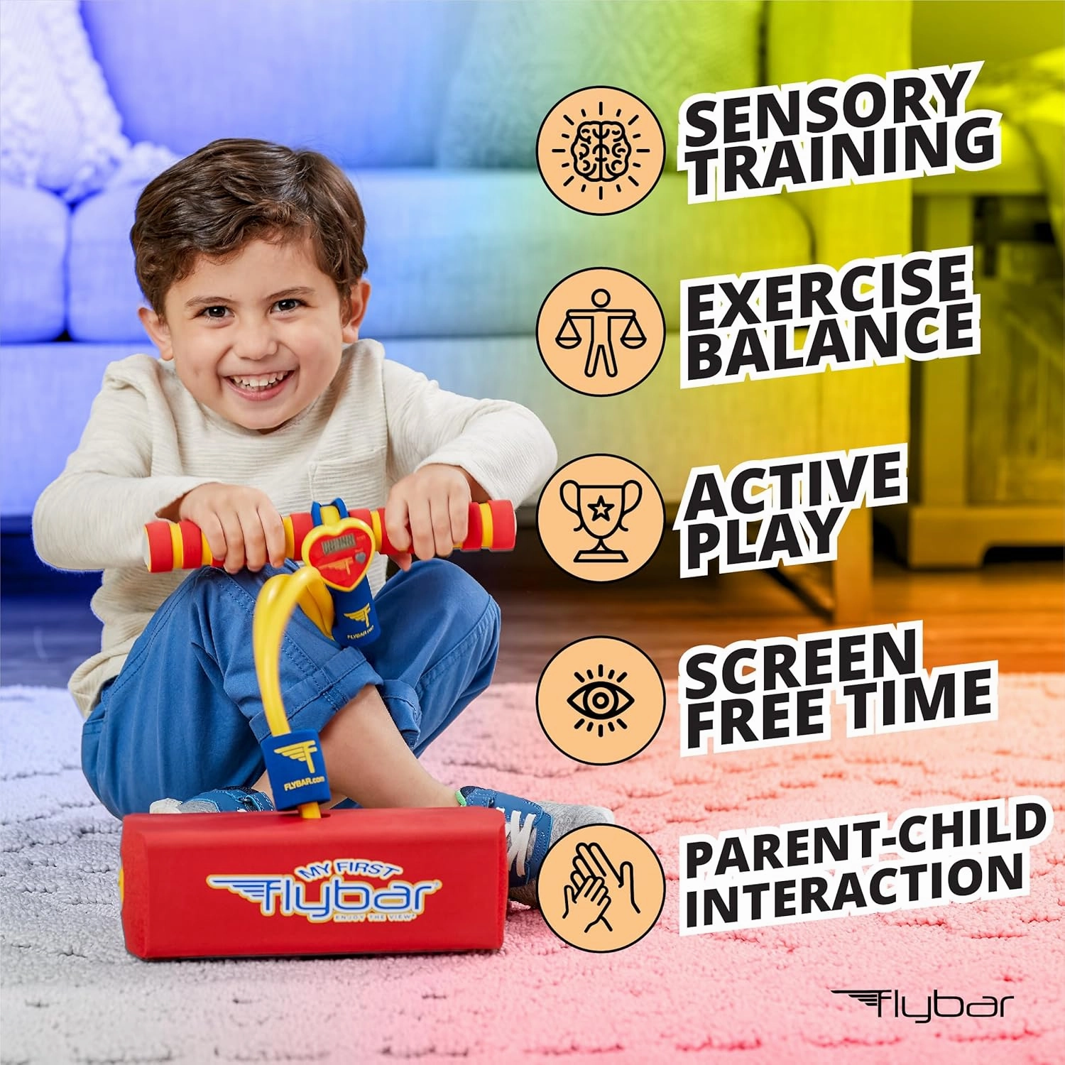 Flybar My First Foam Pogo Jumper for Kids Fun and Safe Pogo Stick for Toddlers, Durable Foam and Bungee Jumper for Ages 3 and up, Supports up to 250lbs