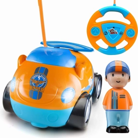 Flybar Power Gearz Jr. My First Cartoon RC Race Car Remote Control Car for Toddlers, Baby, Boys and Girls (Orange Racing Car)