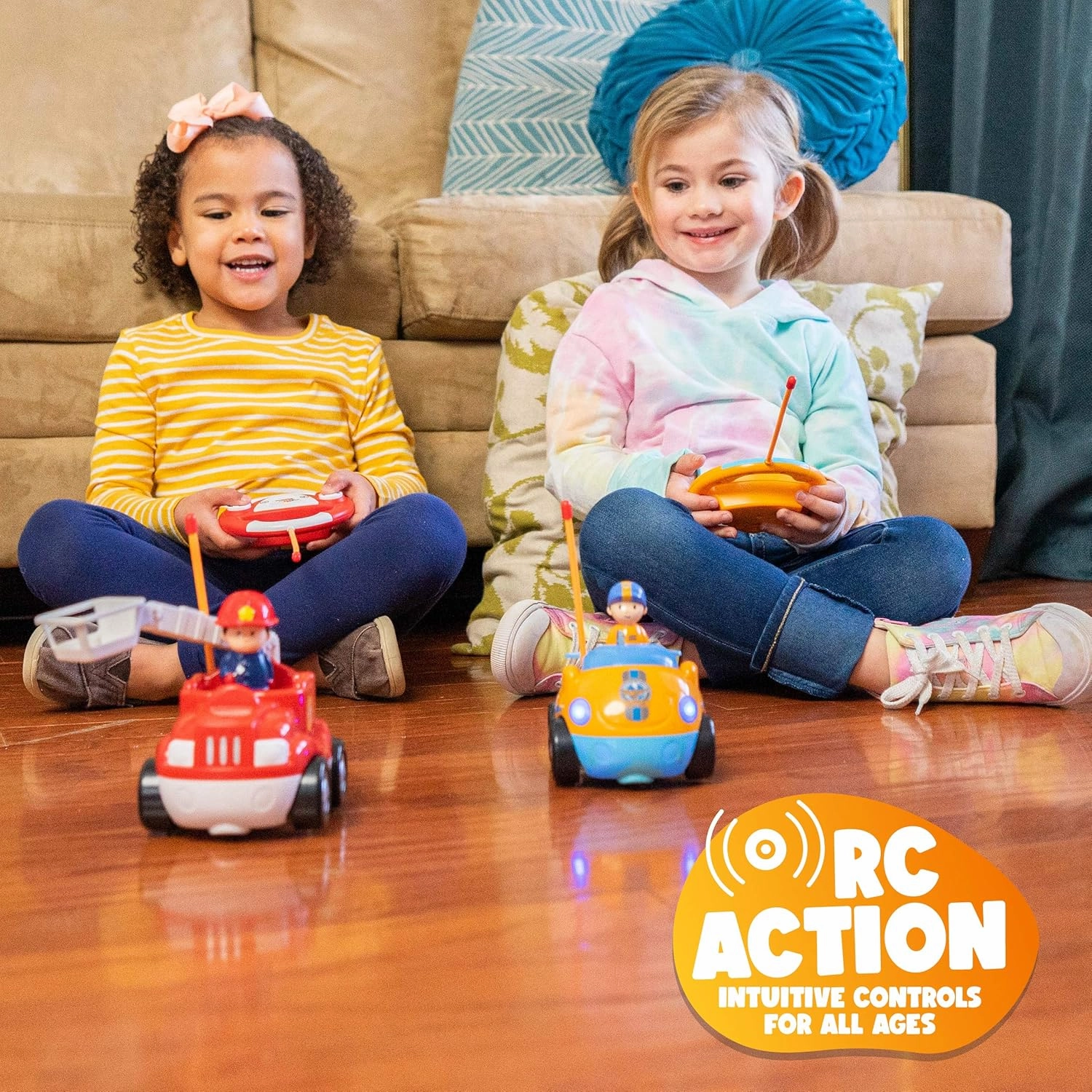 Flybar Power Gearz Jr. My First Cartoon RC Race Car Remote Control Car for Toddlers, Baby, Boys and Girls (Orange Racing Car)
