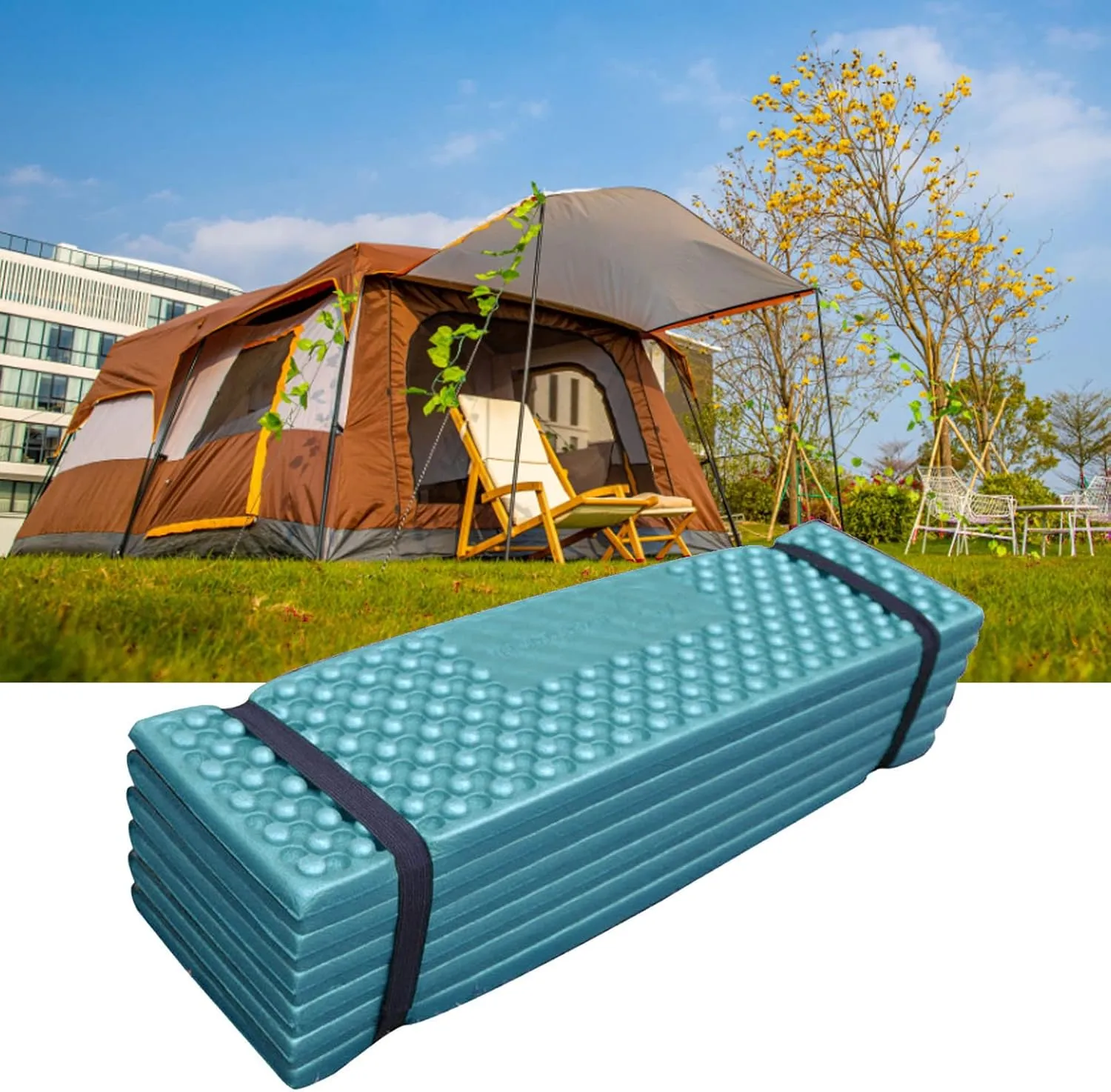 Foldable Egg Crate Sleeping Pad Soft PVC Thickened Camping Mat Suitable for Outdoor Camping