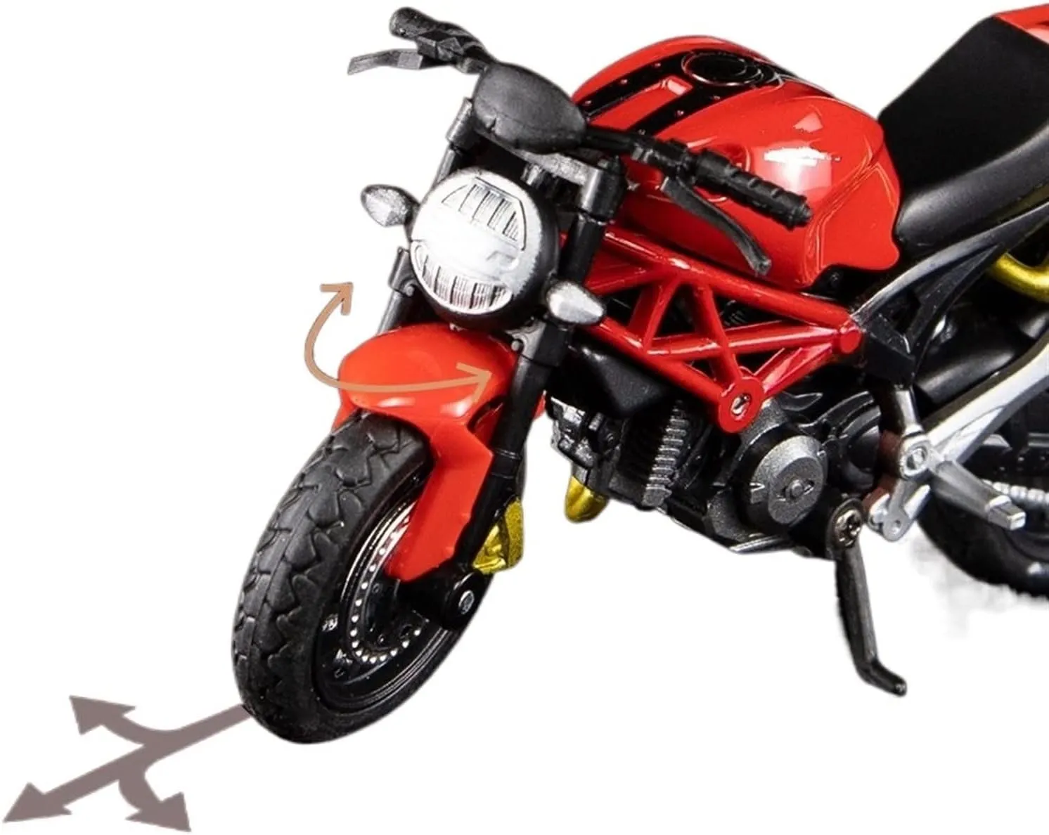 for Ducati Monster 795 1:18 Scale Alloy Motorcycle Model Sports Bike Racing Replica Car Collection Gift Cake Decoration Motorcycle Model(Rojo)