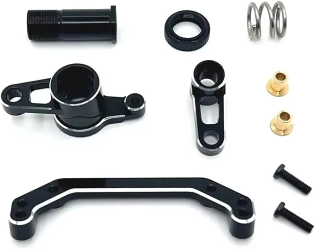 for LC for Racing 1/10 Ptg-2 Ptg-2R Metal Steering Component Upgrade Parts Rc Model Crawler Car Truck for Buggy Parts Replacement RC Car DIY Parts(Black)