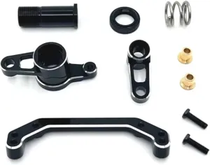 for LC for Racing 1/10 Ptg-2 Ptg-2R Metal Steering Component Upgrade Parts Rc Model Crawler Car Truck for Buggy Parts Replacement RC Car DIY Parts(Black)