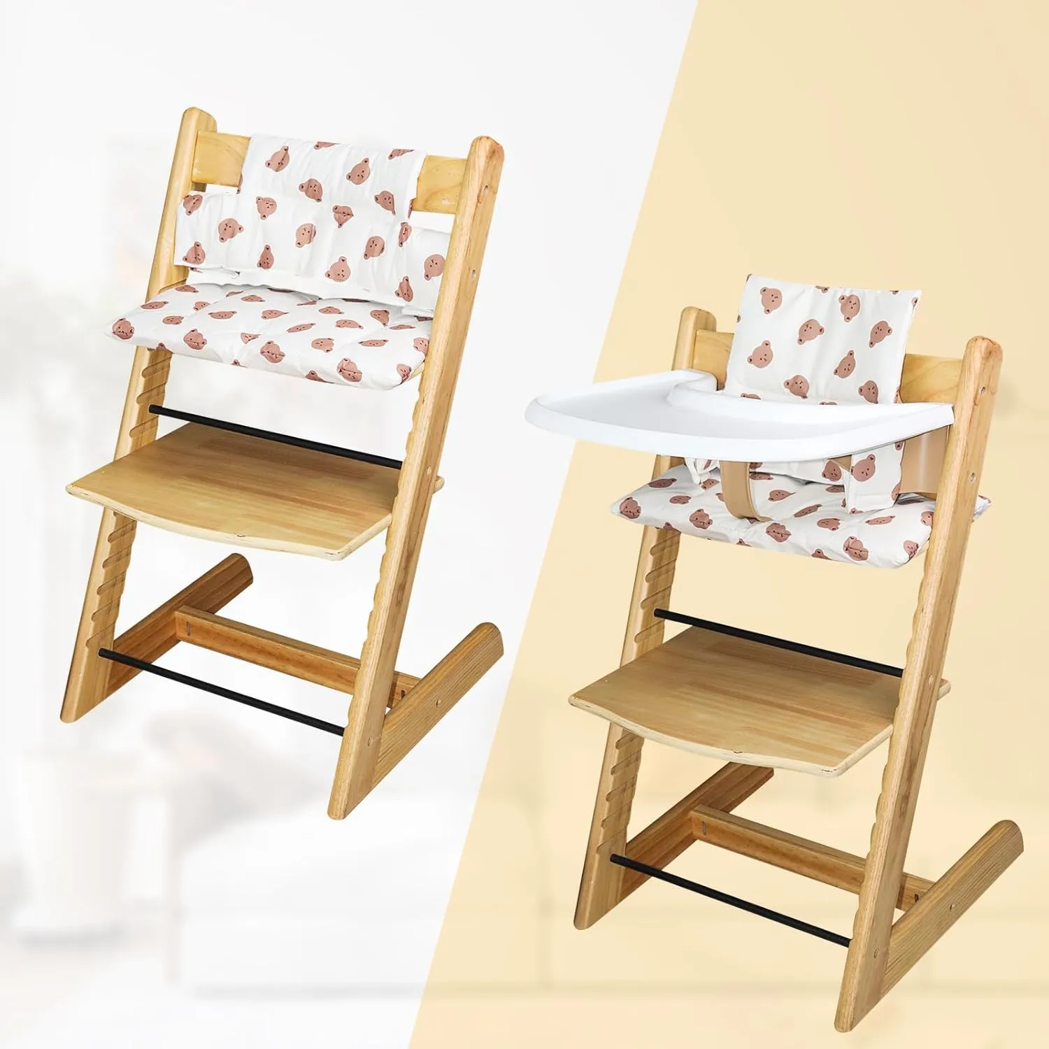 for Tripp Trapp High Chair Cushion, Soft and Comfortable for Tripp Trapp High Chair Cushion, for Tripp Trapp Cushion Set Makes It Safer and More Comfortable for Baby to Sit On (Little Bear)