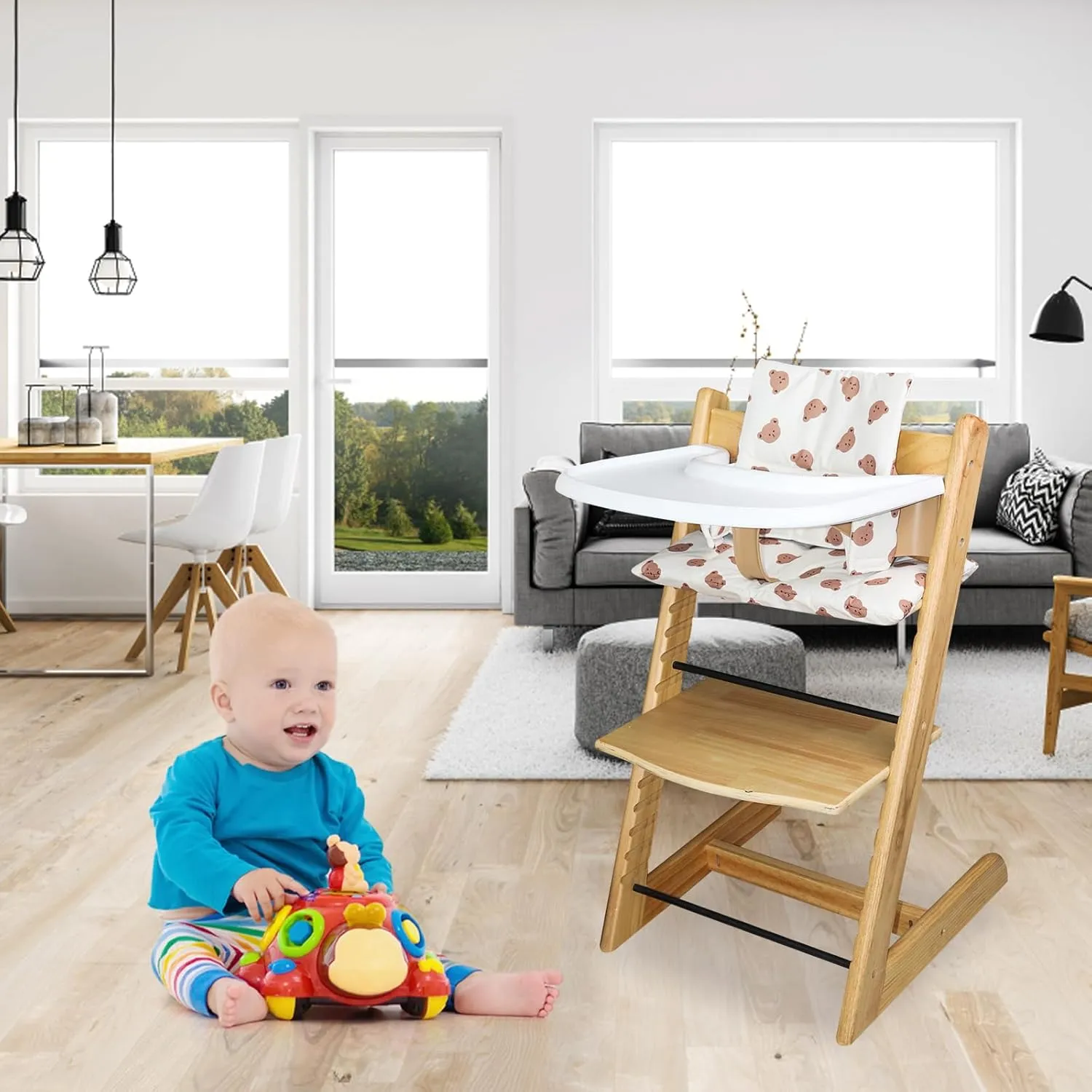 for Tripp Trapp High Chair Cushion, Soft and Comfortable for Tripp Trapp High Chair Cushion, for Tripp Trapp Cushion Set Makes It Safer and More Comfortable for Baby to Sit On (Little Bear)