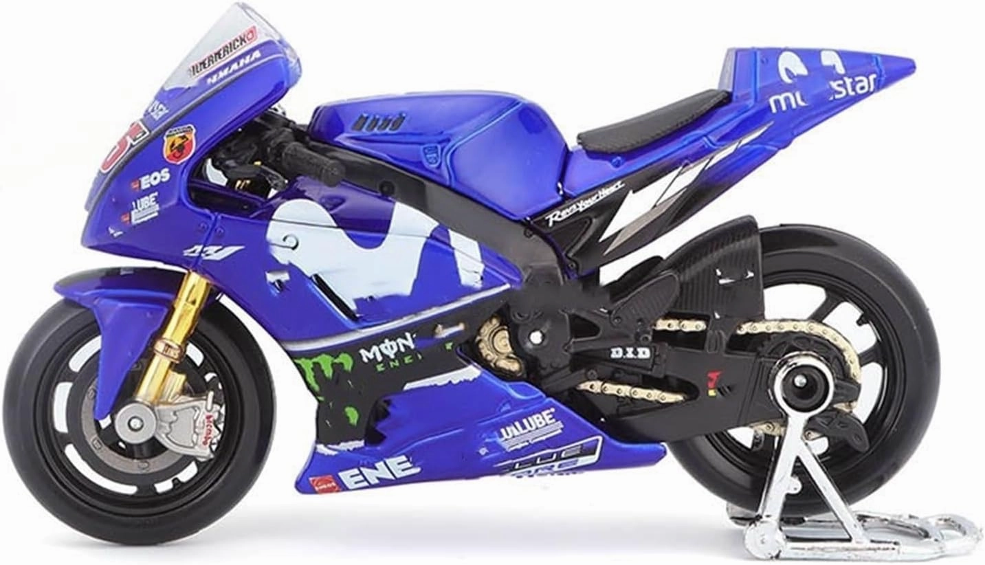 For Ducati Team 2021 Desmosedici #89 #05 , For Yamaha Factory Racing YZR M1 2022 #21, 1:18 Simulation Race Car Motorcycle Street Car Model Hand Puppet Collection Ornament Men's Gift Motorcycle model(N