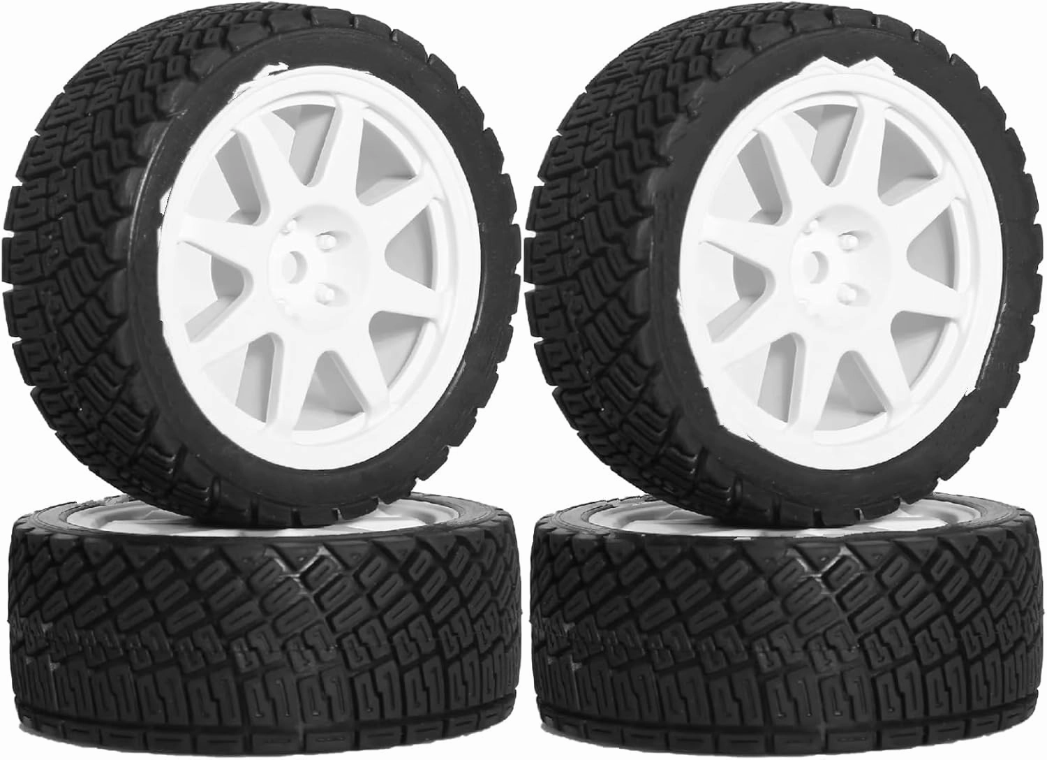 for Tamiya for TT01 for TT02 XV01 XV02 TA06 PTG-2 for HPI for HSP 1/10 4pcs 68mm RC for Racing Car Tires On Road Touring Drift Car Tyre Wheel RC Upgrade Parts