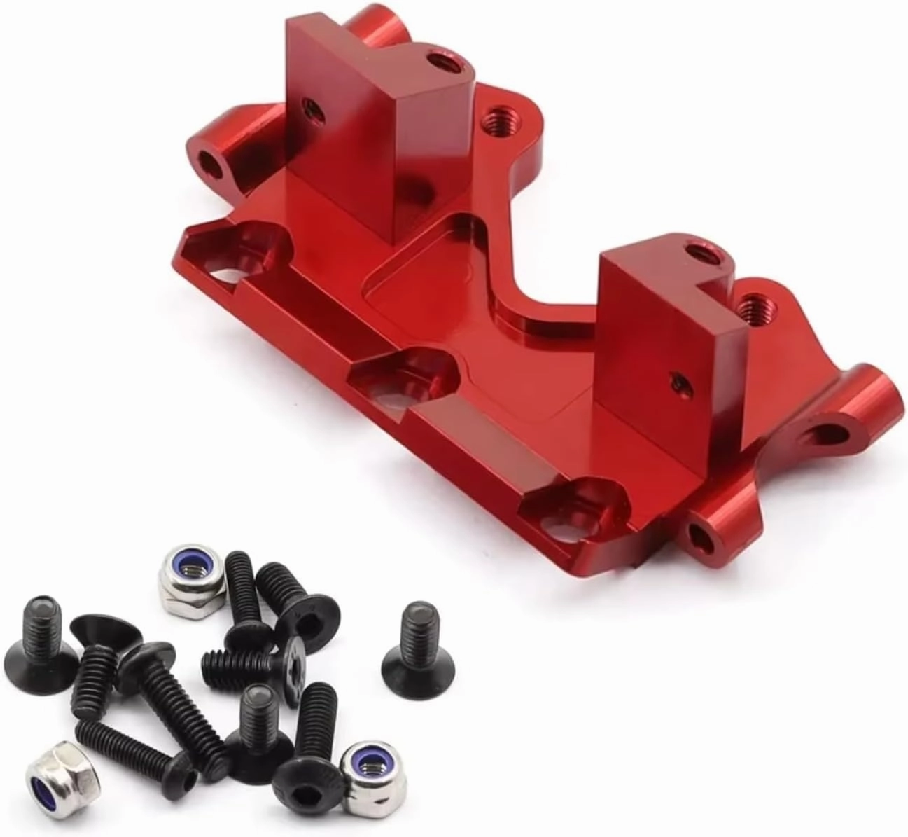 for Traxxas for Slash for Vxl for Rustler for Stampede for Bandit 2WD 1/10 Metal Front Lower Bulkhead RC Car Upgrade Parts Accessories RC Repair Parts(Red)