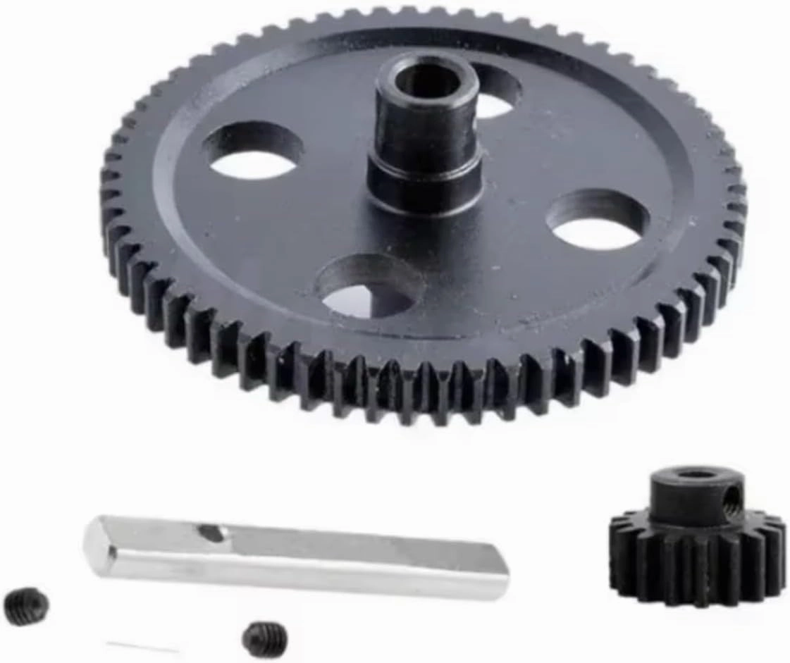 for Wltoys 1:12 12428 12423 12429 FY-03 Off-Road Vehicle Remote Control Car Metal Center Reduction Gear 62T 17T Motor Gear Accessori RC Car DIY Parts(17/62T)