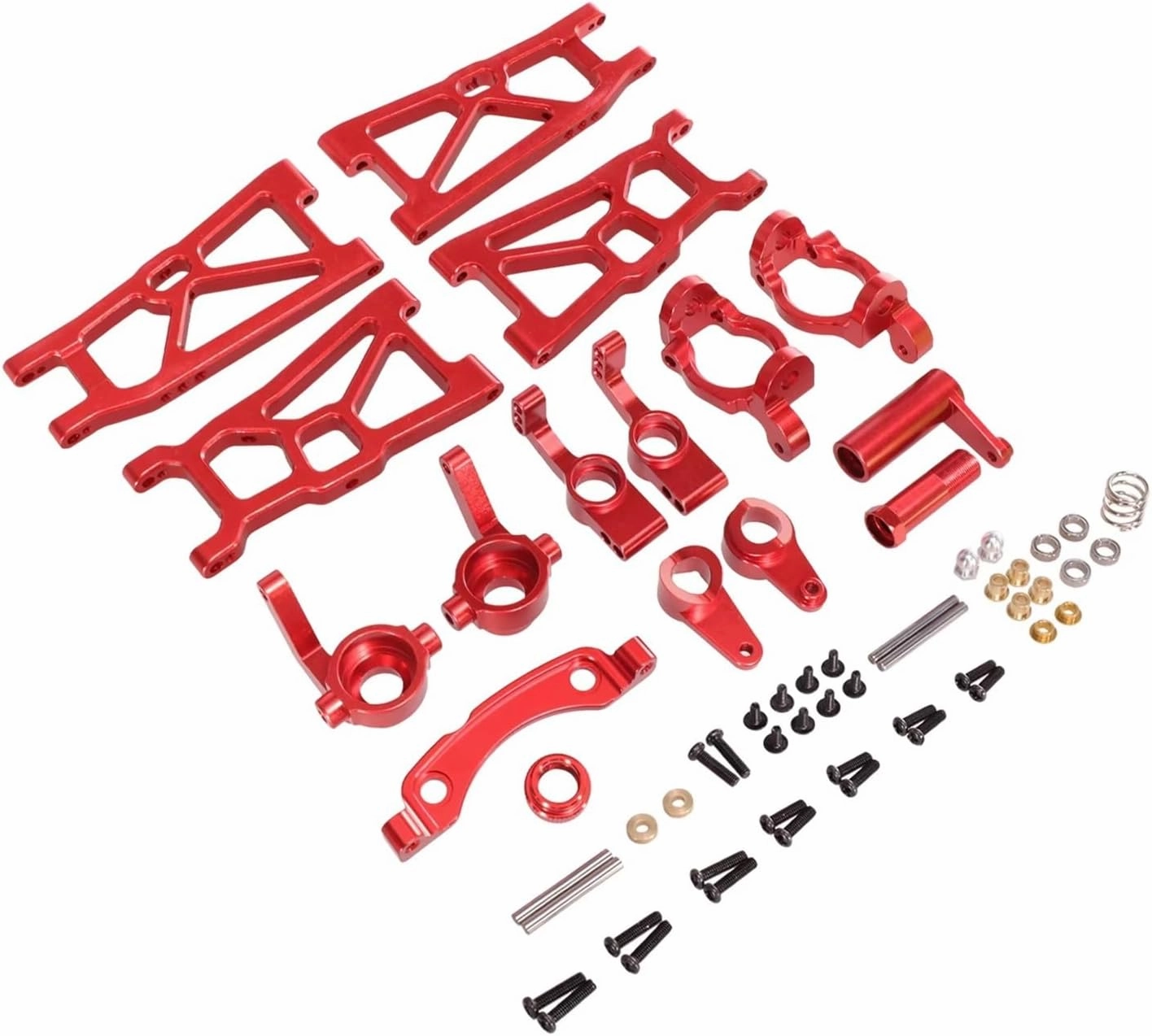 for ZD for Racing DBX-10 1/10 Metal Rocker Arm Steering Cup Steering Assembly 6-Piece Set RC Car Upgrade Parts Replacement Use RC Car DIY Parts(Red)