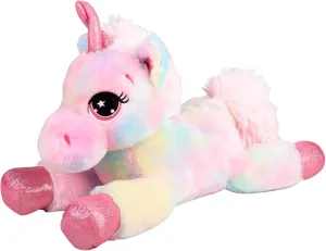 Forest & Twelfth Laying Sugar Unicorn Plush, 20” Soft & Cuddly Fantasy Stuffed Animal for Kids, Adorable Decorative Accent, Plushie Toys for Kids & Adults, Unicorn with Glittery Horn & Hooves (Pink)