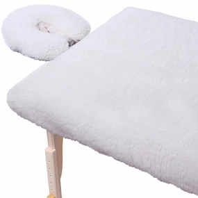 ForPro Professional Collection Comfy Soft Luxury Fleece Massage Pad Set, Extra Soft, Hypoallergenic, for Massage Tables, Includes Massage Table Pad and Face Rest Cover, 33” W x 74” L x 5” D