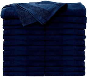 ForPro Professional Collection Premium Bleach Tough Salon Towels, 100% Cotton, Bleach-Proof, Stain Resistant & Color Safe Towels for Salons, Spas, Gyms & Home, 16” W x 27” L, Navy Blue