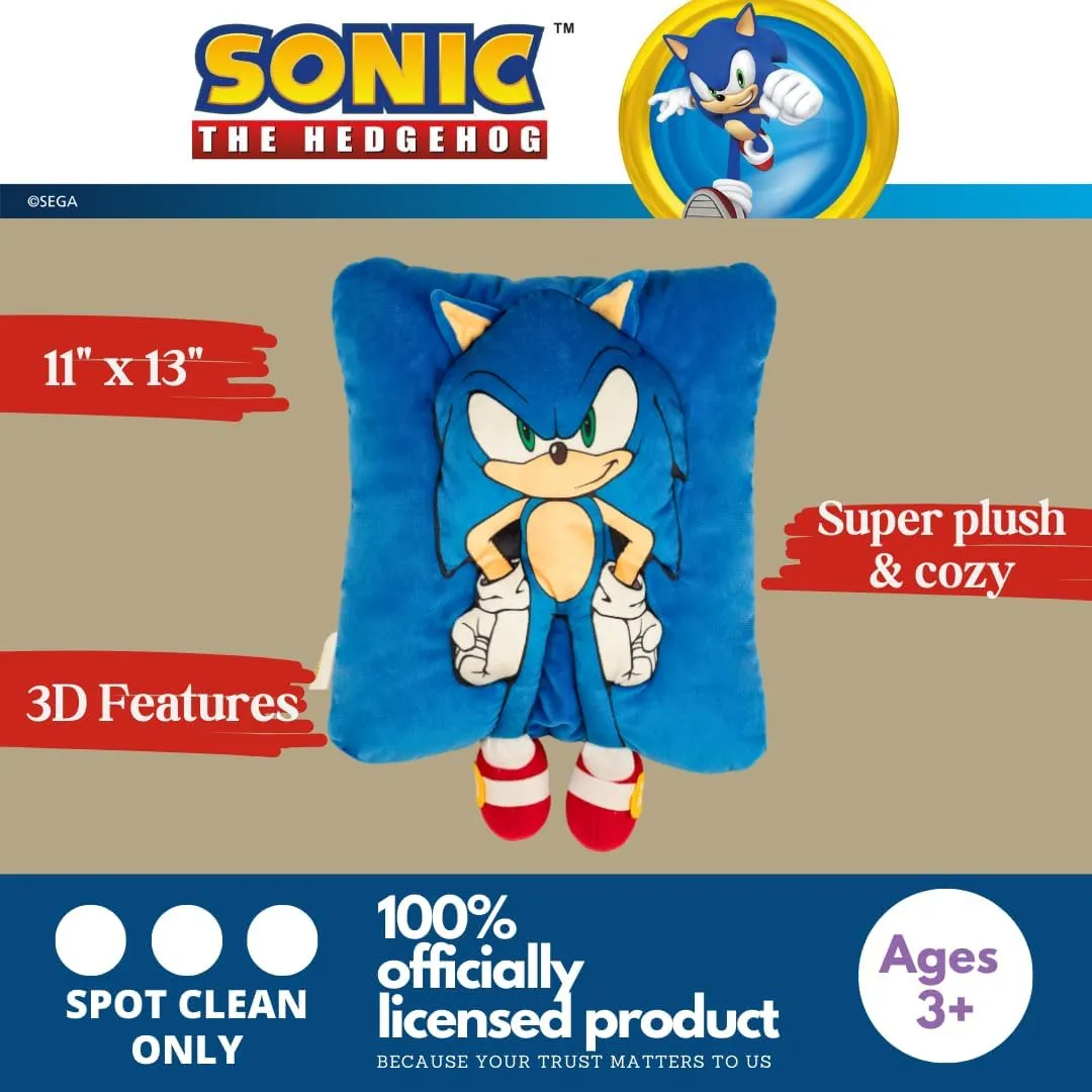 Franco Sonic The Hedgehog Anime Kids Super Plush Cozy Snuggle (TM) Pillow (100% Officially Licensed Product)