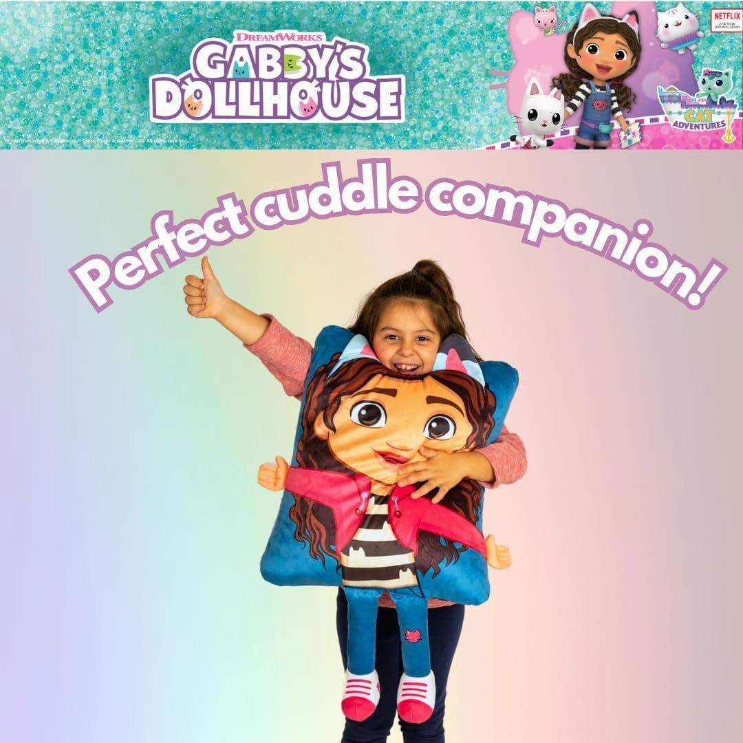 Franco Kids Super Plush Cozy (100% Officially Licensed Product) 3D Pillow Buddy, 16 in x 20 in, Gabby's Dollhouse