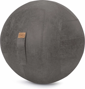 Frankie Sitting Ball Chair for Home Office - Tear Resistant, Velcro Handle, PVC Inner Ball Chair for Posture, Balance, Yoga - Brown, 25" (Gray)